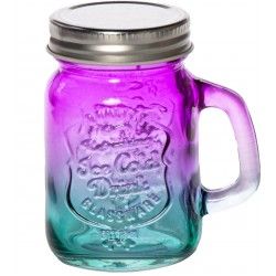 Multi-color Purple and Blue Small Mason Jar